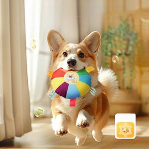 강아지용 플러시 소리나는 원반 장난감 / 스트레스 해결 내구성 강한 반려견 장난감